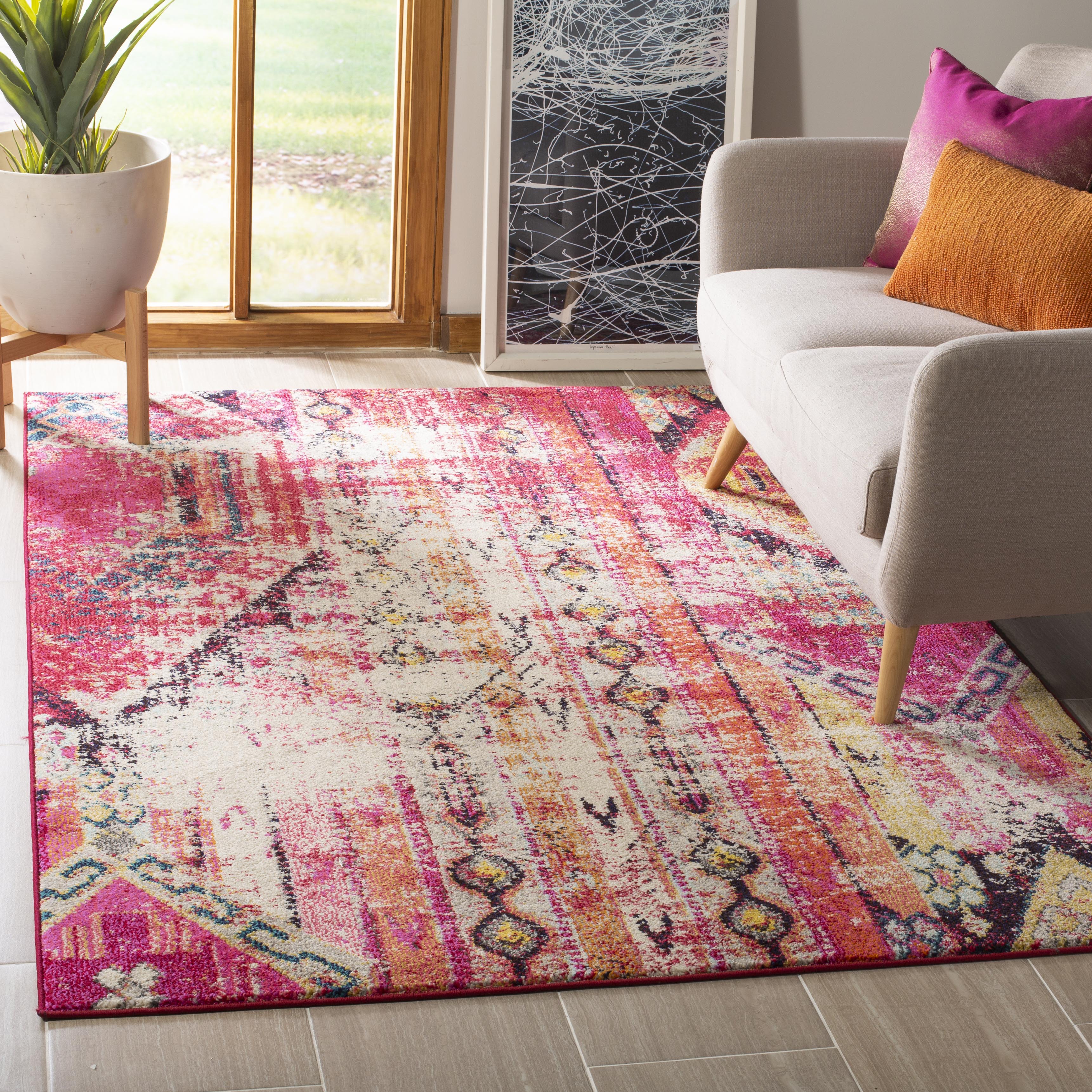 Safavieh Classic Texture Magenta / Multi Vintage Area Rug MNC222D