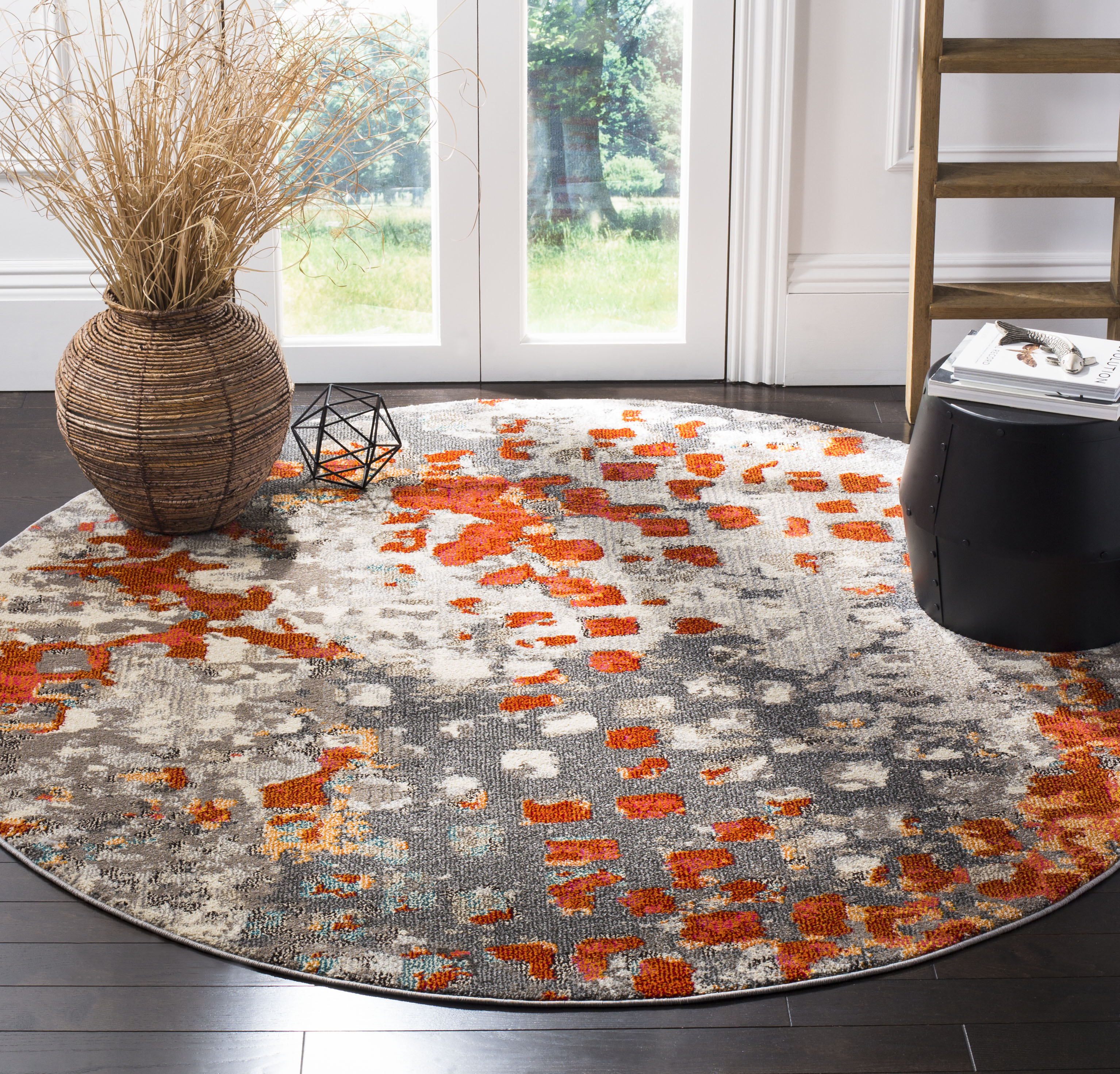 Safavieh Classic Texture Grey / Orange Vintage Area Rug MNC225H | eBay