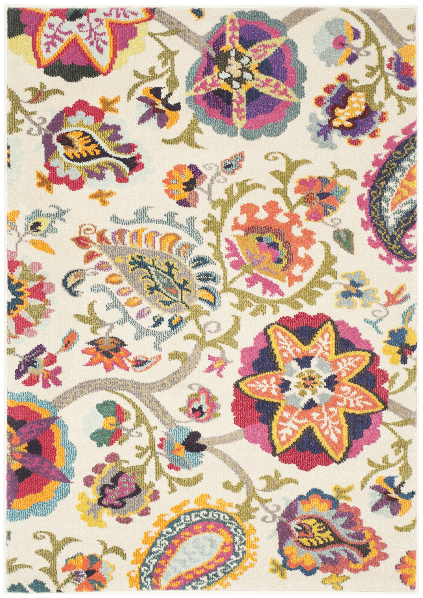 Safavieh Classic Texture Ivory / Multi Vintage Area Rug MNC229A