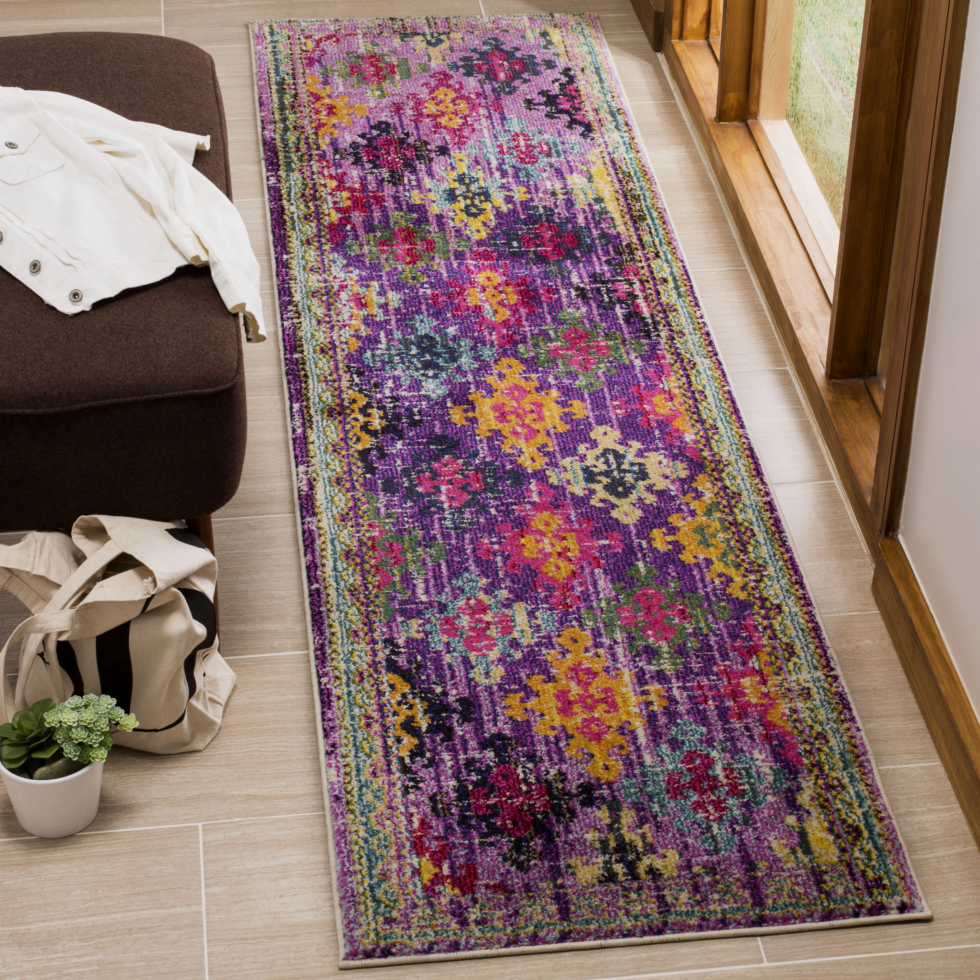 Safavieh Classic Texture Purple / Multi Vintage Area Rug MNC244P