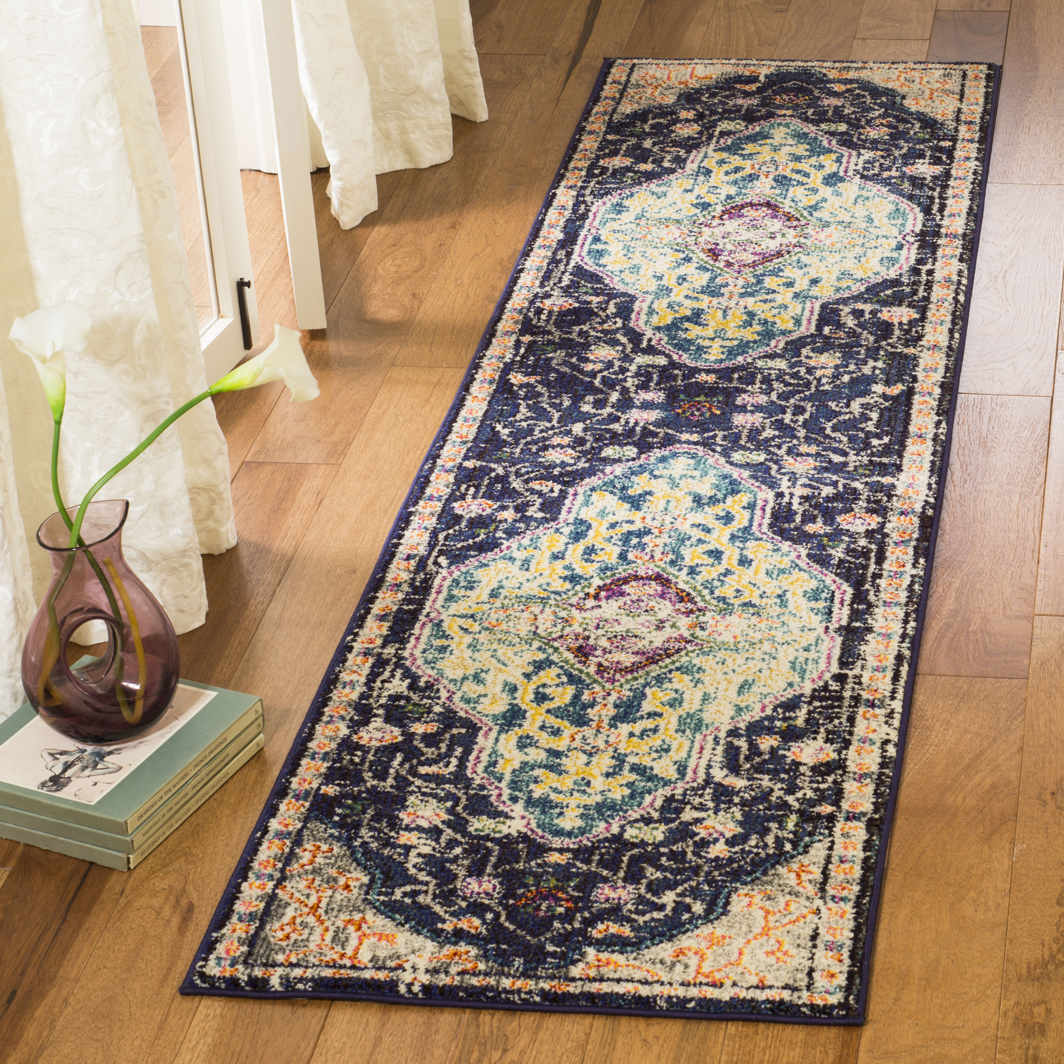 Safavieh Classic Texture Black / Blue Vintage Area Rug MNC249Z