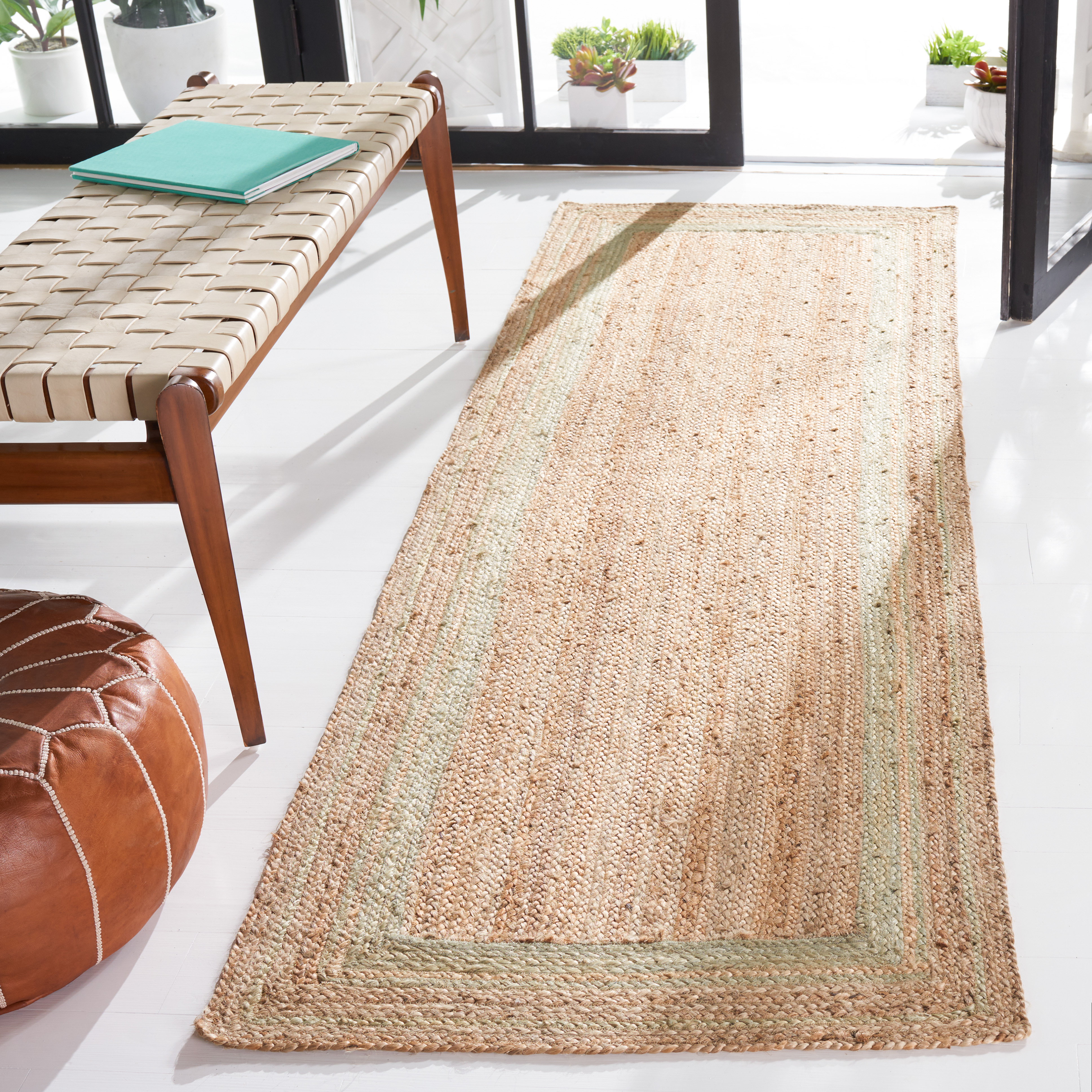 Safavieh Hand Woven Natural Fiber Collection Green/Natural Area Rugs – NF109Y