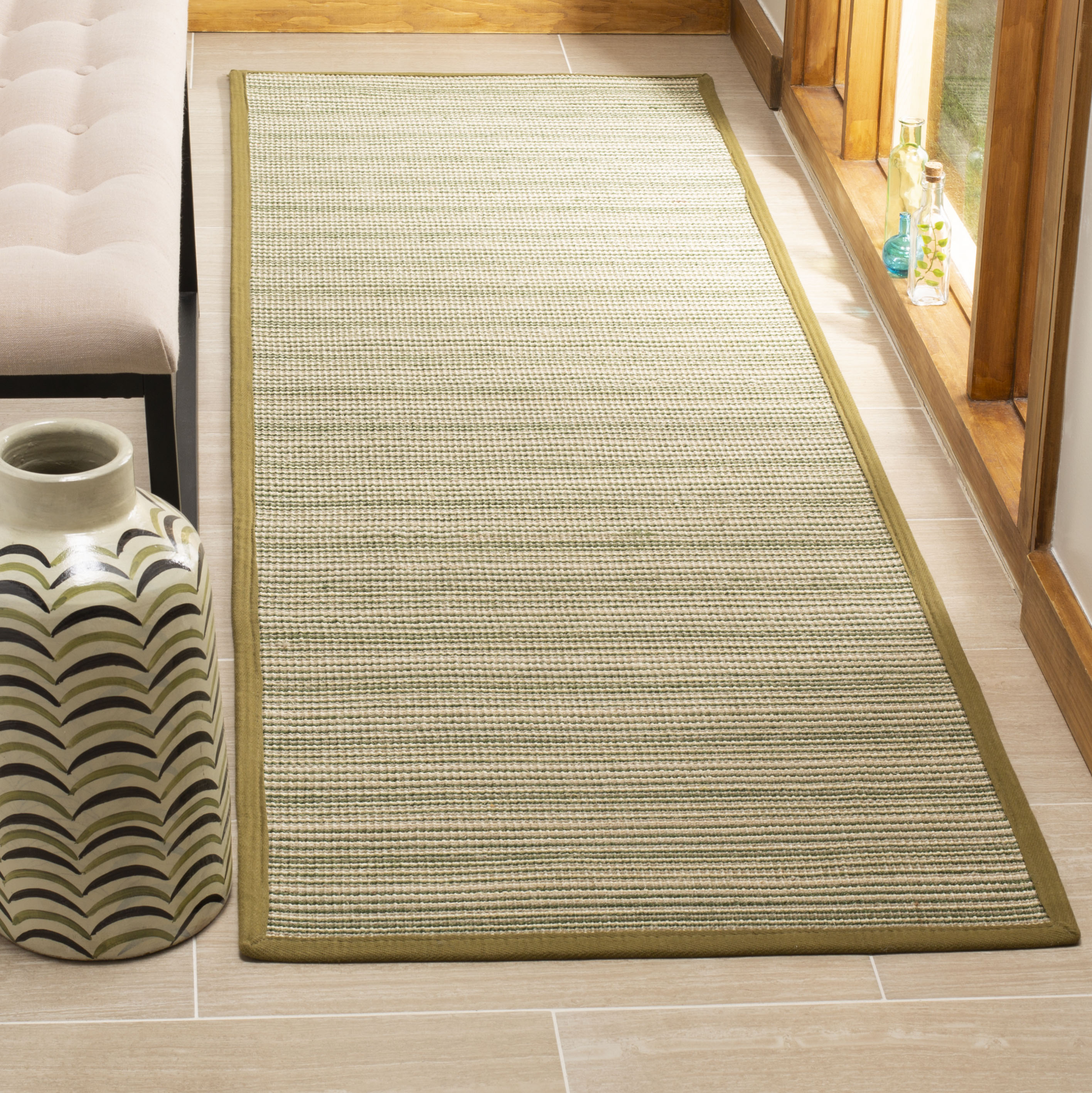 Safavieh Power Loomed Natural Fiber Collection Multi/Green Area Rugs – NF132A