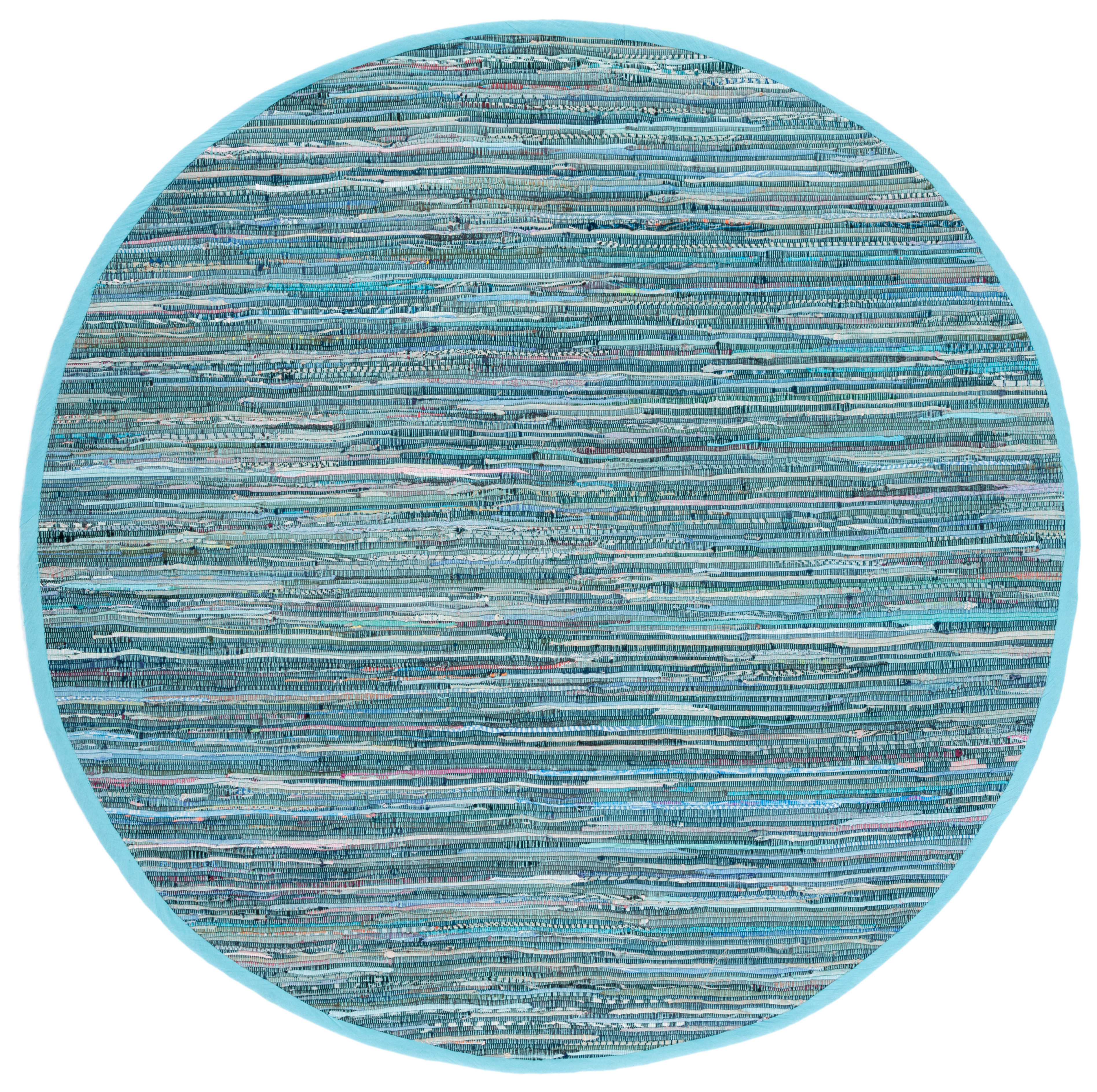 Safavieh Rag Rug TURQUOISE / MULTI 4' X 4' Round Rug - RAR127C-4R product image view 2