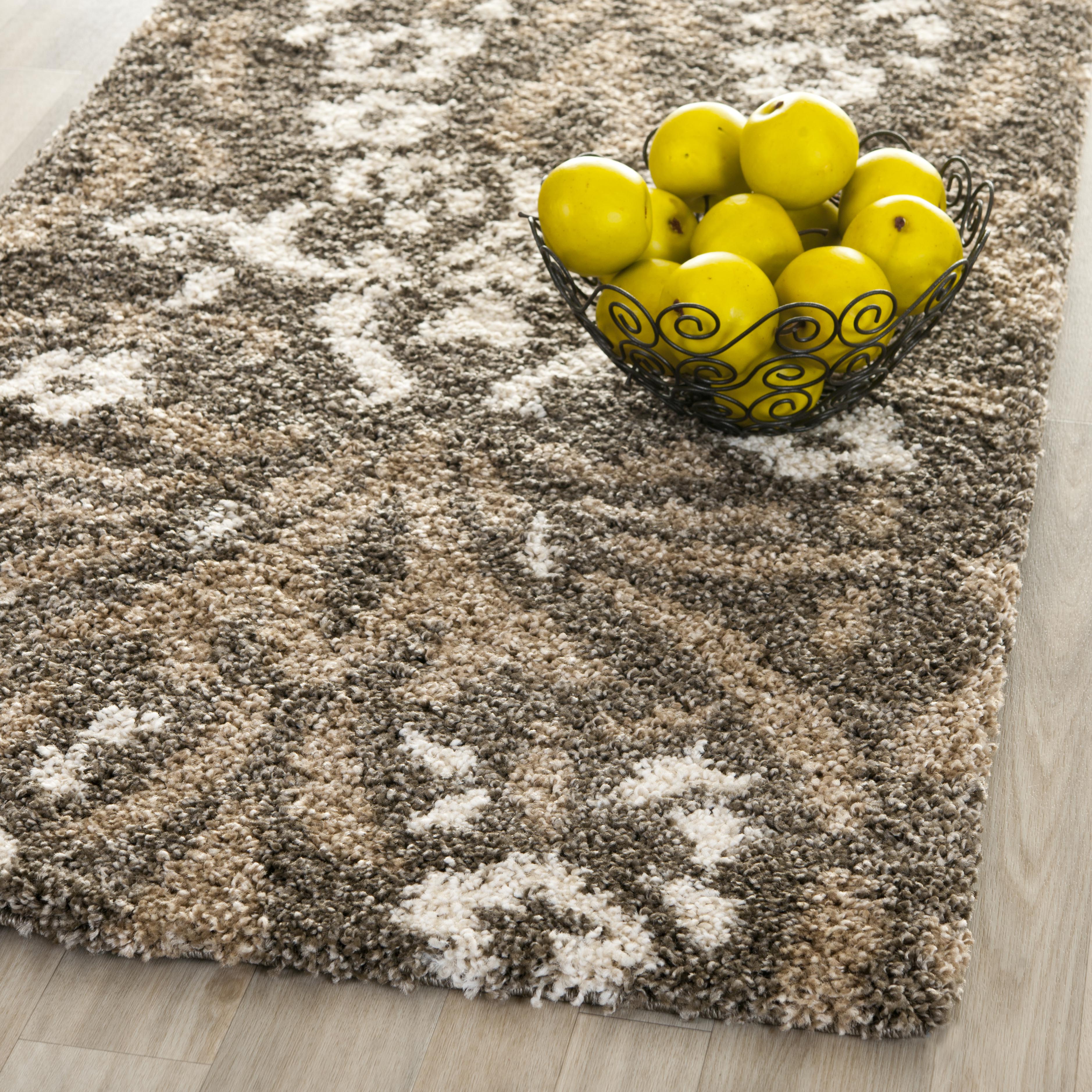 Safavieh Power Loomed SMOKE / BEIGE Shag Area Rugs – SG457-7913