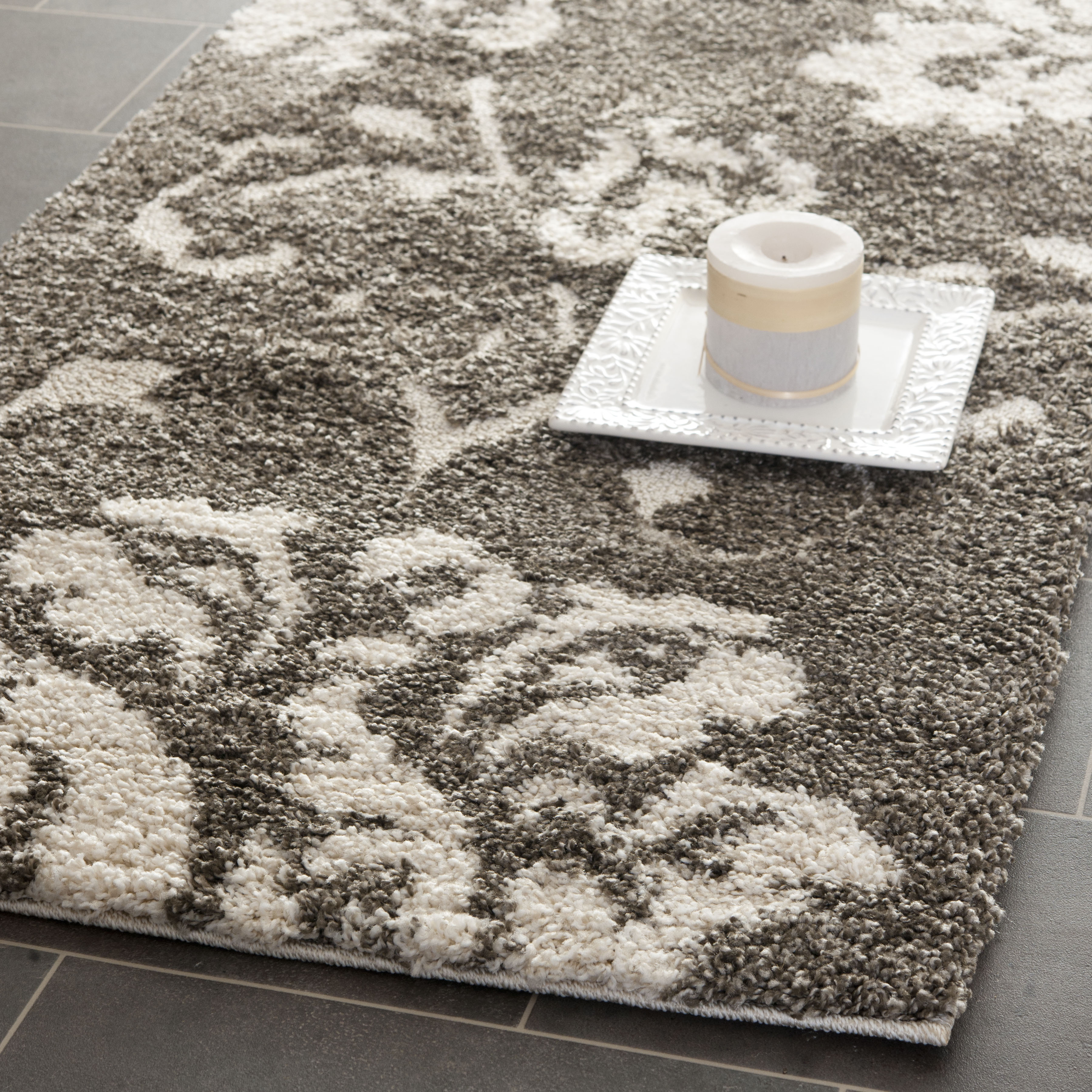 Safavieh Ultimate Power Loomed SMOKE / BEIGE Shag Area Rugs – SG458-7913