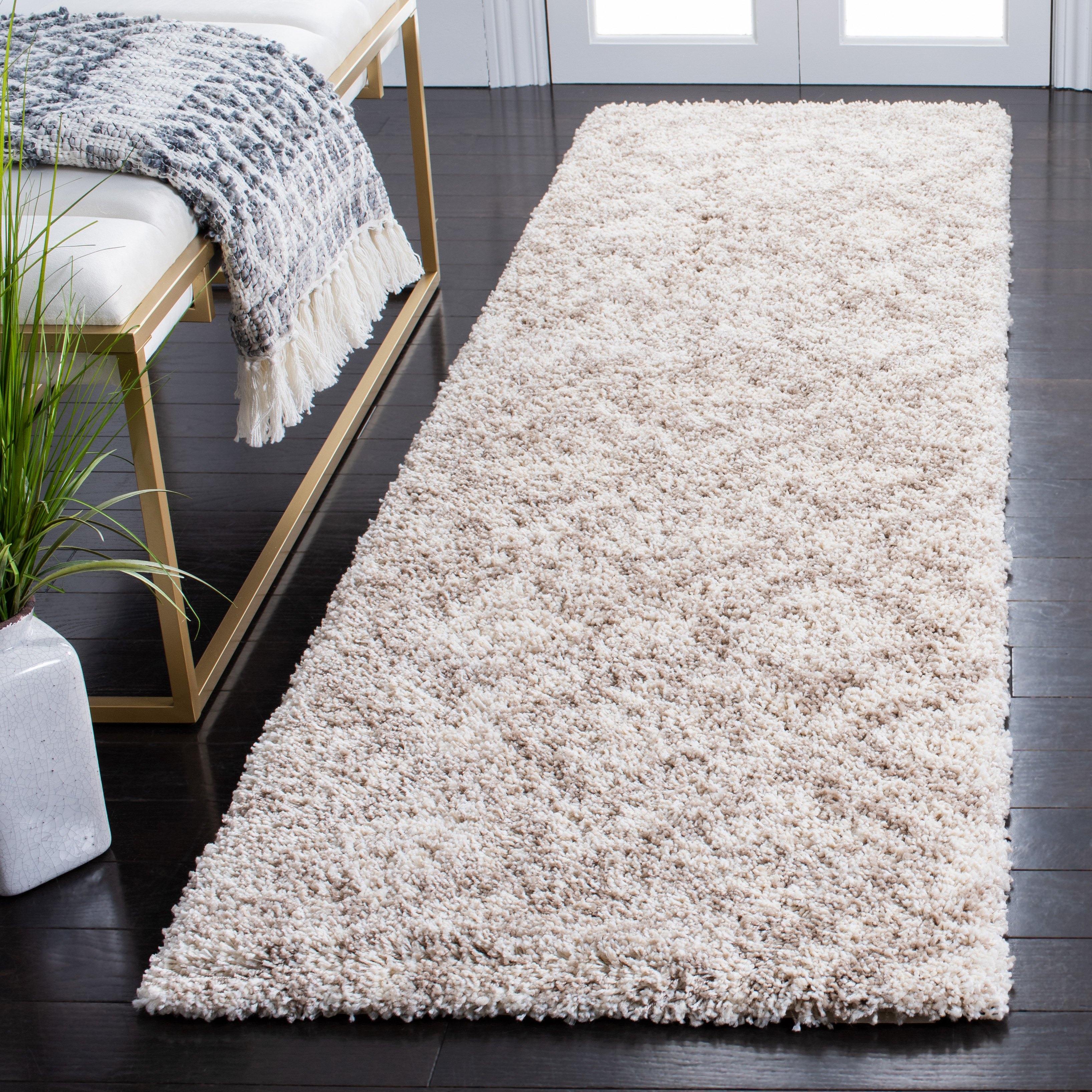 Safavieh Power Loomed Hudson Shag Multi Ivory / Beige Area Rugs – SGH284E