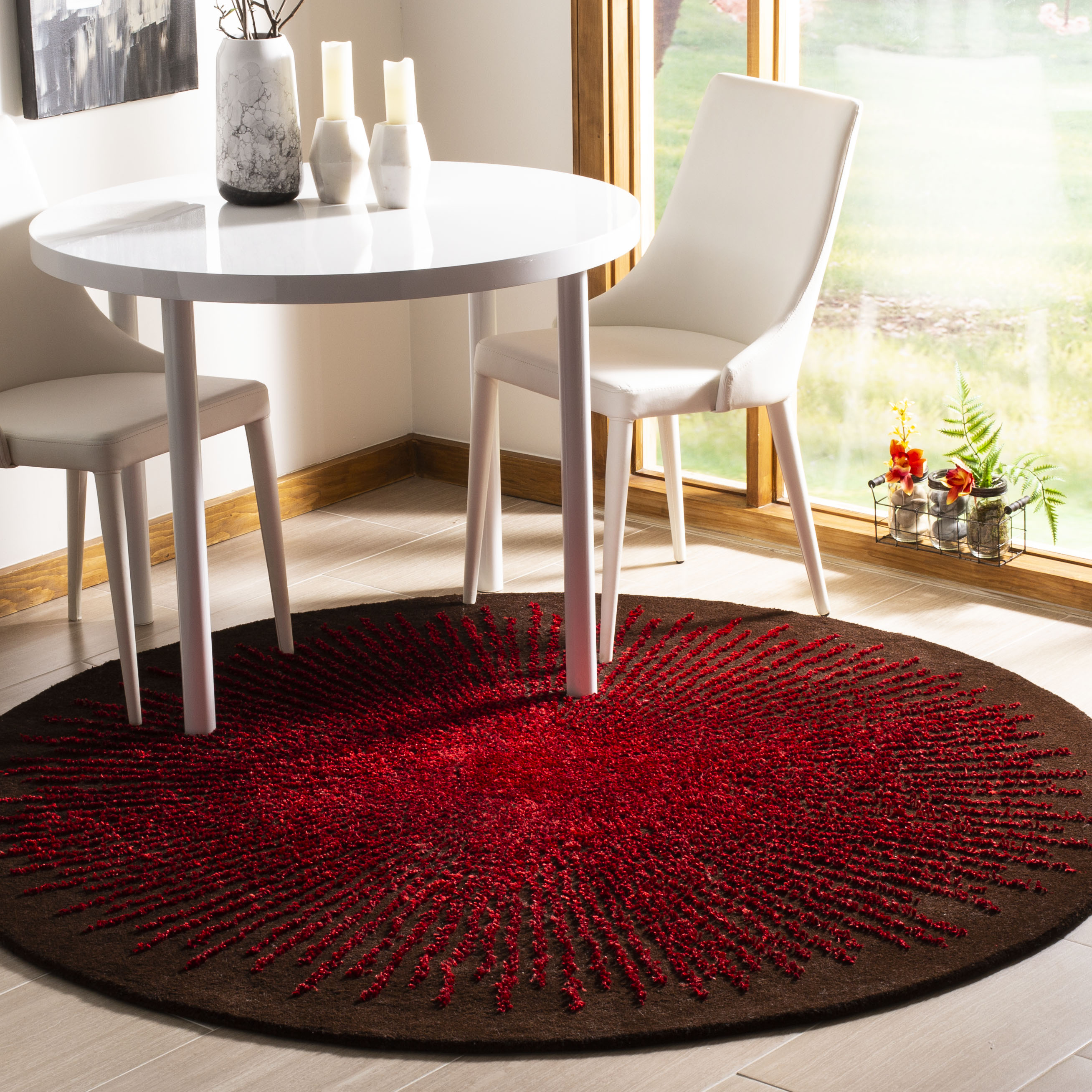 SAFAVIEH Handmade Soho Marsilia Burst Zealand Wool Rug Brown/Red 6